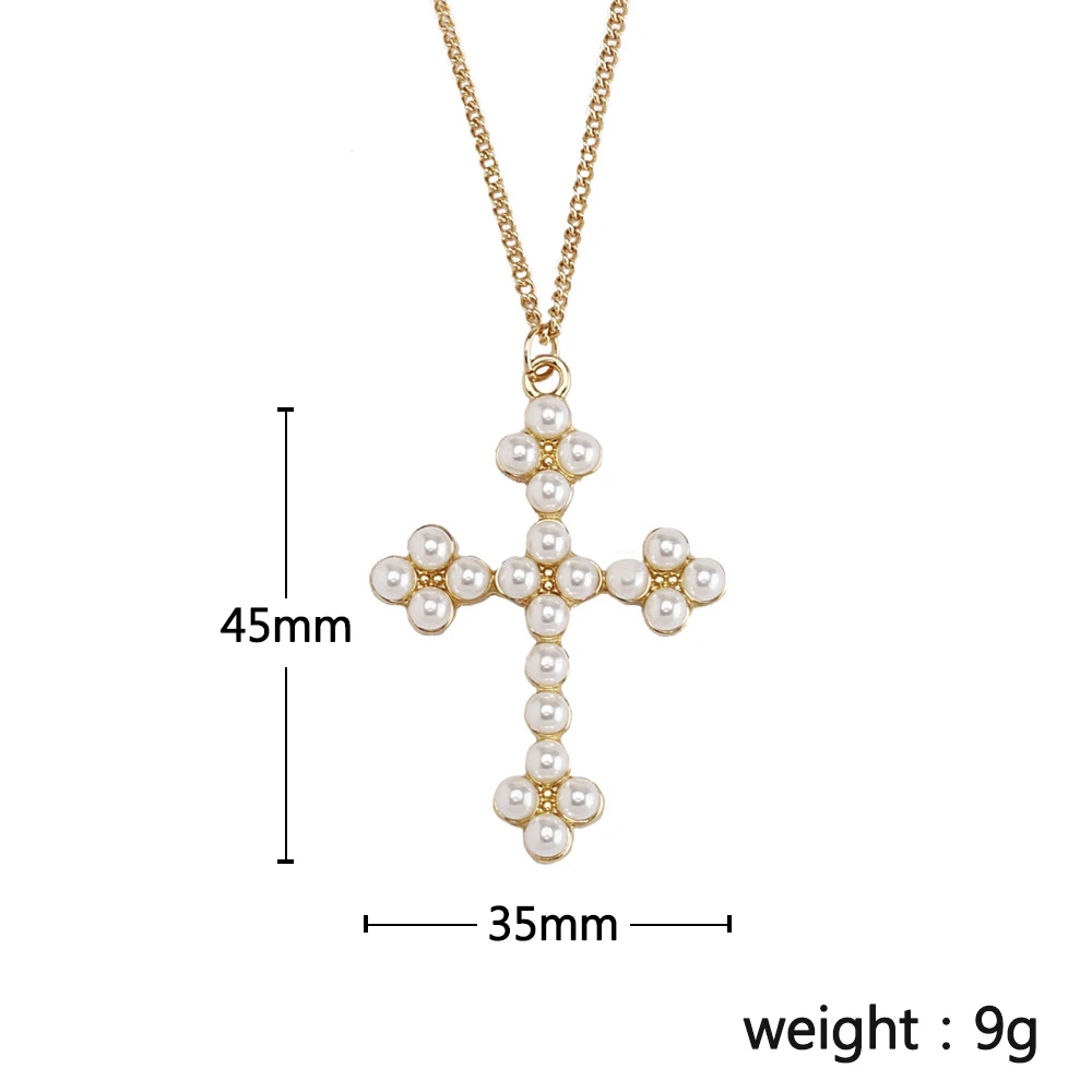 2018 г. модные брендовые маленькая жемчужина на золотой цвет крест Стили Колье |