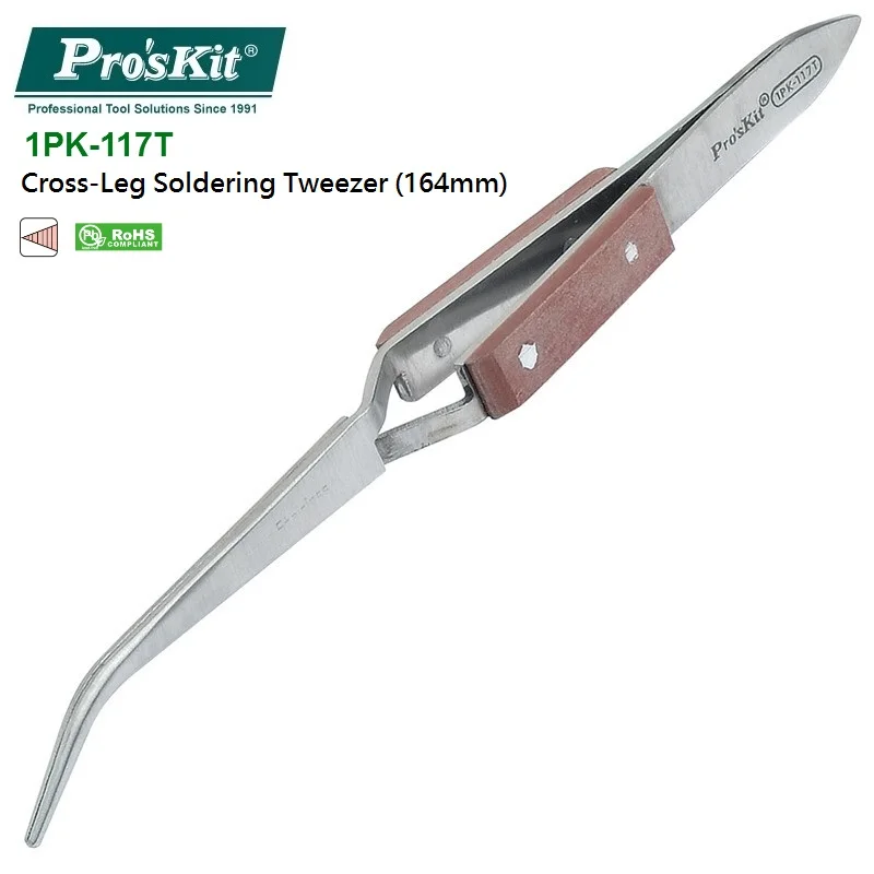 

Pro'sKit Reverse Action Tweezer Magneticable With fiber handle Self-Gripping Precision Repair Tool