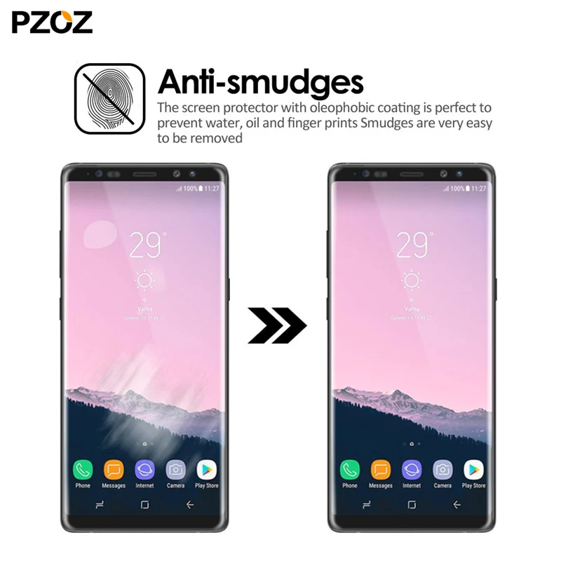PZOZ для samsung Galaxy Note 9 закаленное стекло полное покрытие протектор экрана Защитная