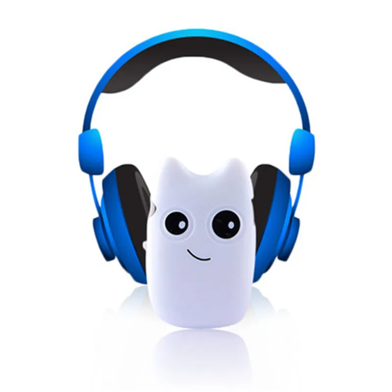 Детский MP3 плеер с зажимом в фоме мультяшных героев. С поддержкой TF слот для карт. 4 цвета