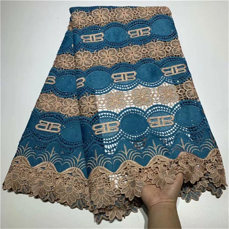 

2019 New Design Nigerian Laces Fabrics With Stones High Quality African Guipure Laces Fabric Wedding French Tulle Lace Fabric