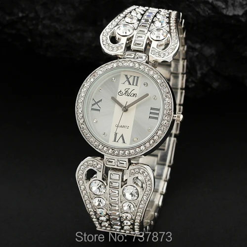 New arrival 2014 womens Rhinestone watches Luxury Gold charm bracelet Bangles with flowers Diamond Crystal Jewelry watch Ladies | Наручные