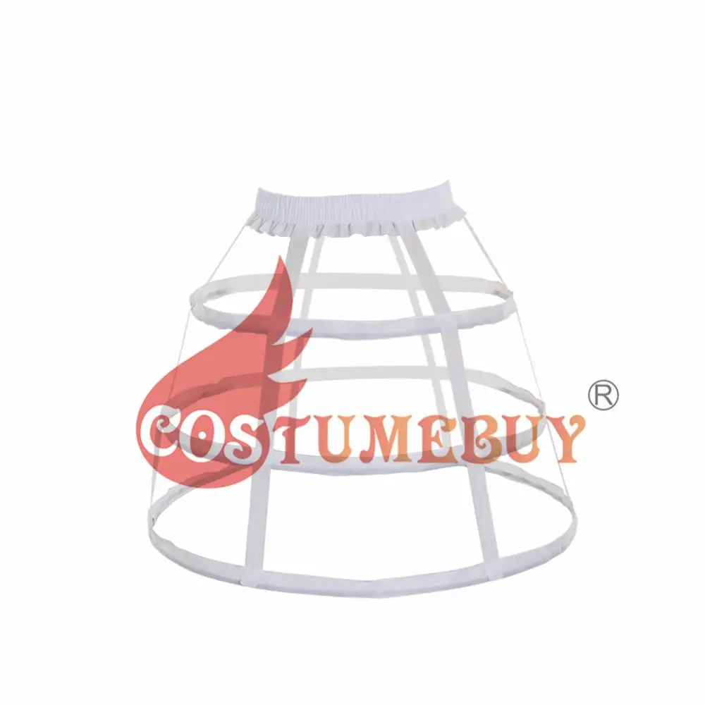 Costumebuy Готическая Лолита клетка 2 3 5 обруч Нижняя юбка нижняя юбка средневековая викторианская ROCOCO круг Fishbone кринолин Паньер - Цвет: 3 HOOP White