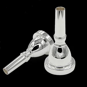 MoonEmbassy Silver Plated Bass Tuba Mouthpiece Brass Music Instrument Accessories