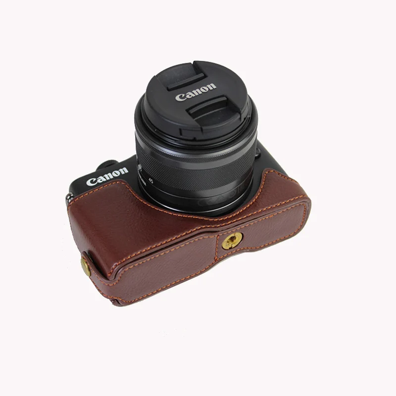 Чехол из натуральной кожи для камеры Canon EOS M100 M10 M200 чехол с нижней основой и