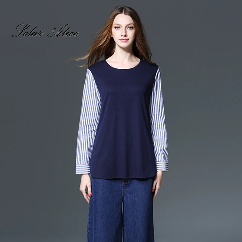 Солнечный Alice Бесплатная доставка Осень Повседневное сращены трикотажные Для