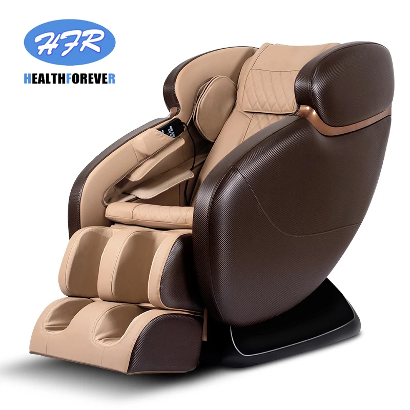 

Brown Red Luxury 4D S Track Heat Zero Gravity Full Body Electric Massage Chair Shiatsu Airbag Pressure Vibrating Rolling