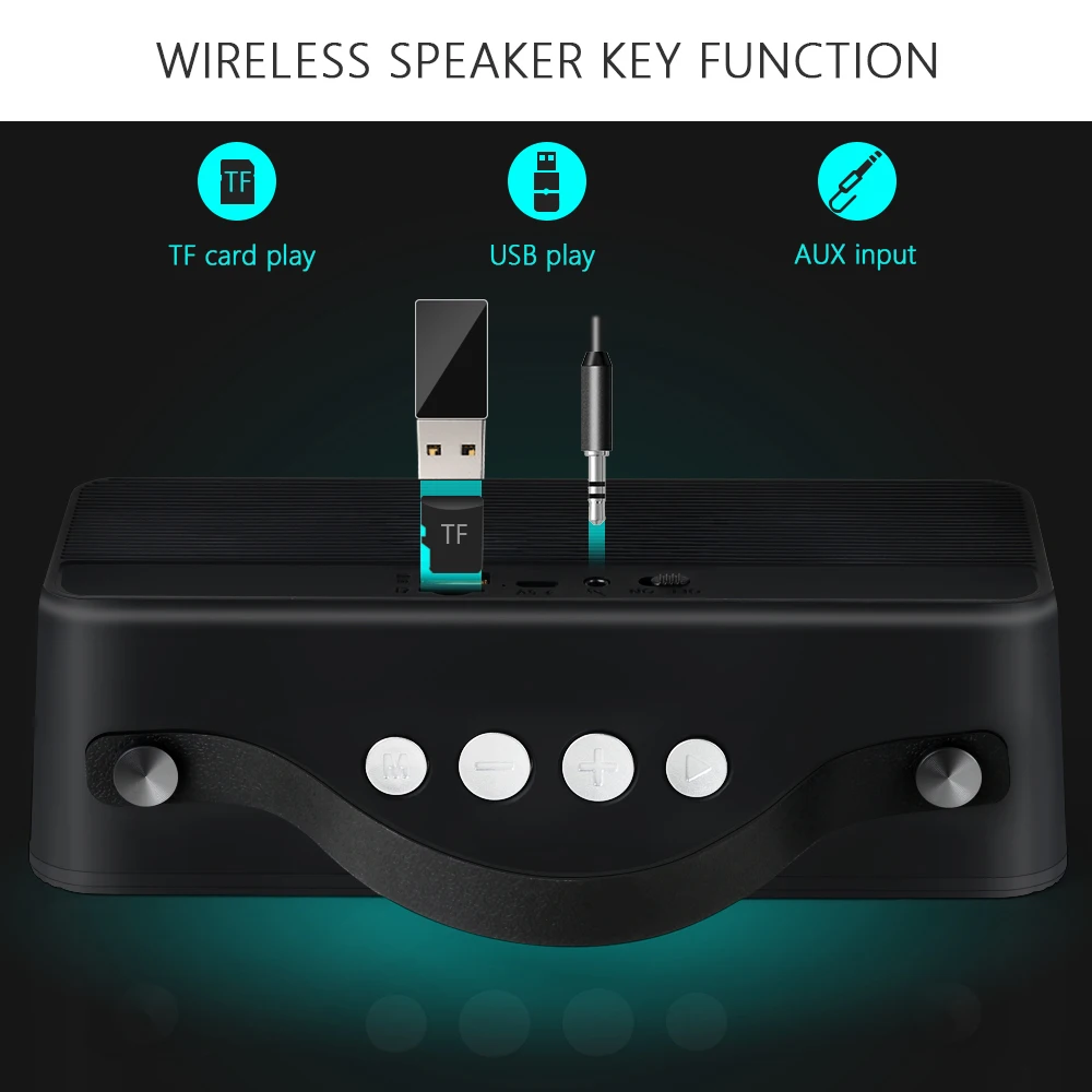 Портативный bluetooth-динамик TOPROAD беспроводная стерео басовая колонка уличные Hifi