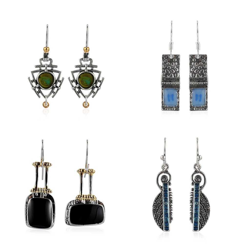 Винтажные серебряные серьги в богемном стиле 1 пара женские модные с крючком