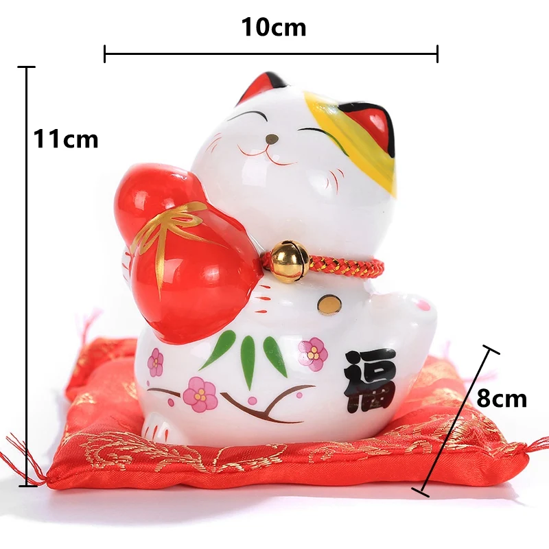 D 4 дюймов керамическая статуэтка Maneki Neko Lucky Cat Копилка Фортуна украшения "кошки" копилка фэн-шуй бизнес подарок - Цвет: D