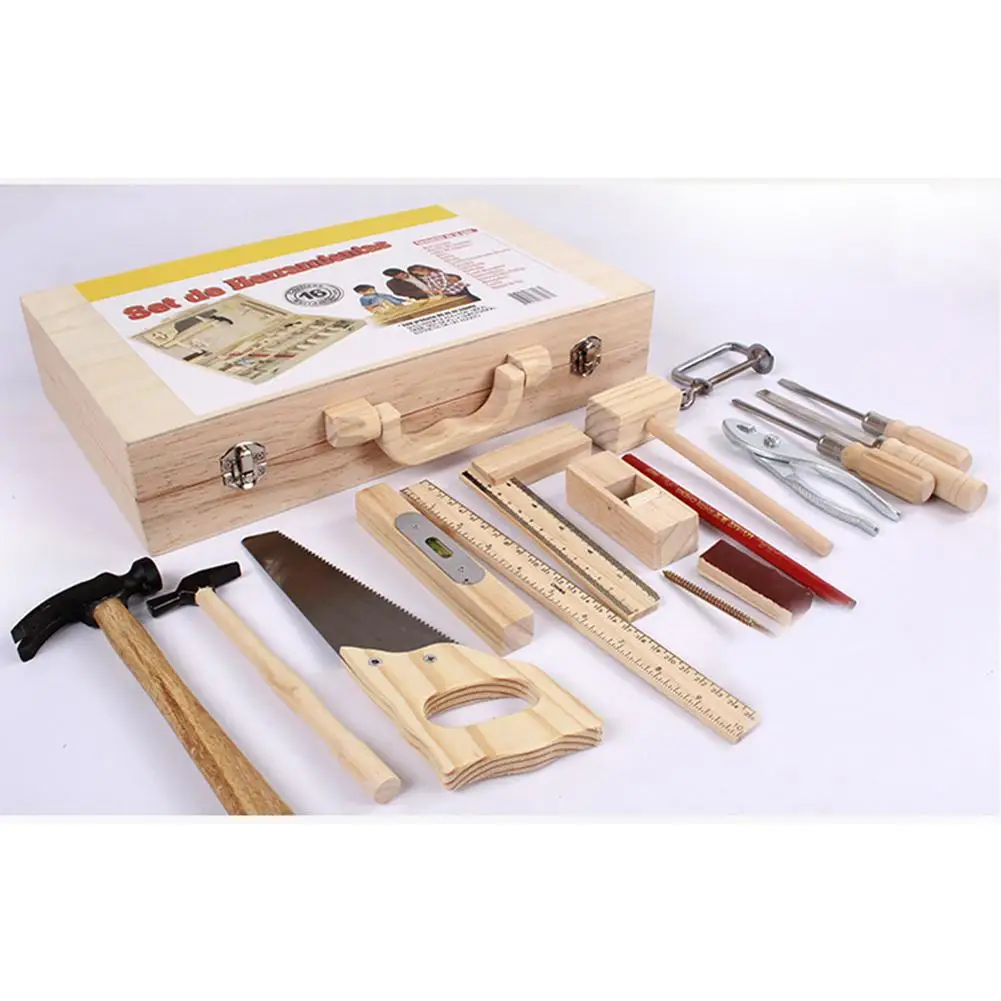 Repair Box Toy Building Multifunctional Woodworking Wooden Tool Kit Pretend Play Set For Kid Suitable Ages 6 And Older | Игрушки и хобби