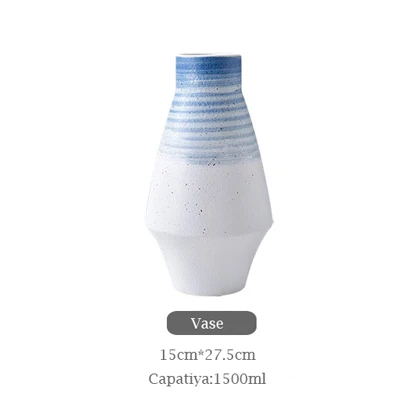 Vase 1 шт. простой Керамика посуда набор фарфоровой посуды говядина тарелка для десертов рисовая чаша для супа, салата кружка креативный Настольный Декор ваза - Цвет: Vase