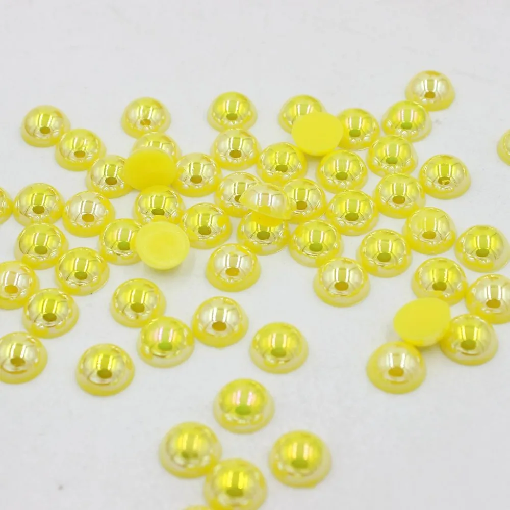 Полукруглые бусины серебристо-серого цвета из АБС-пластика с плоской задней