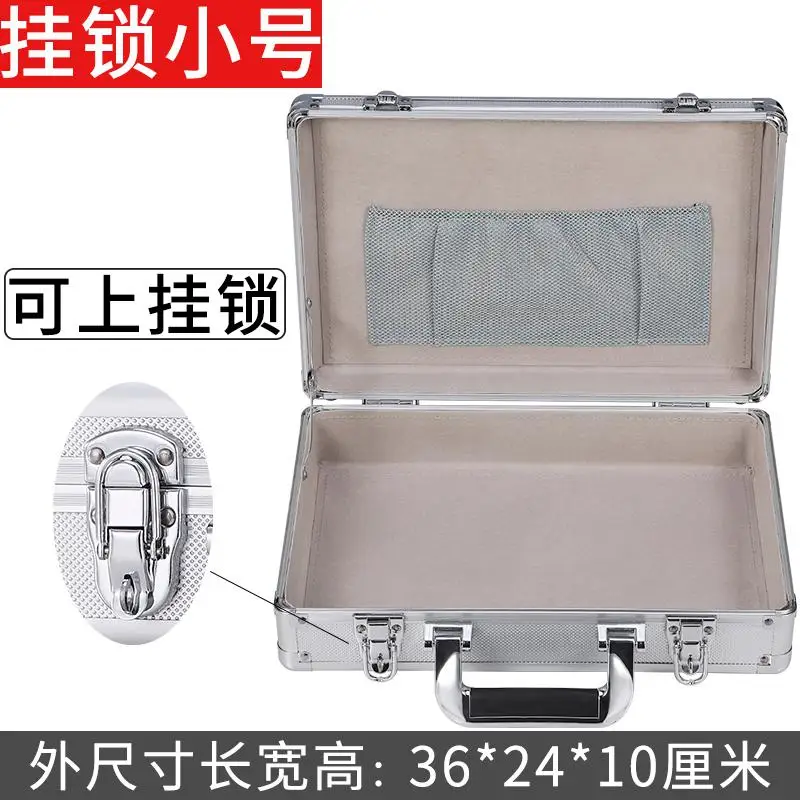 Кодовый замок/замок, портфель для документов, коробка для хранения, сумка для хранения, серебристый и черный цвет, 36X10X24 см - Цвет: Padlock Silver