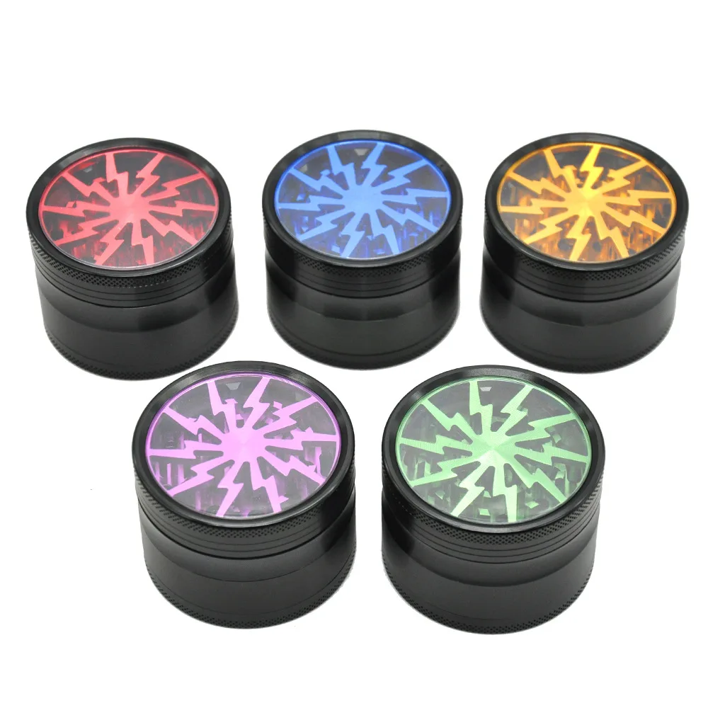

Hot 4 Layers Lightning shape metal material Smoking Herb Grinders Tobacco Cigarette Combustion piece gift