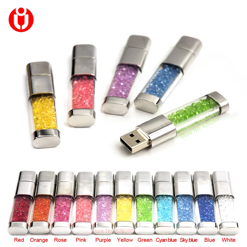Новая мода алмазный usb флэш накопитель кристалл серии ручка водонепроницаемый