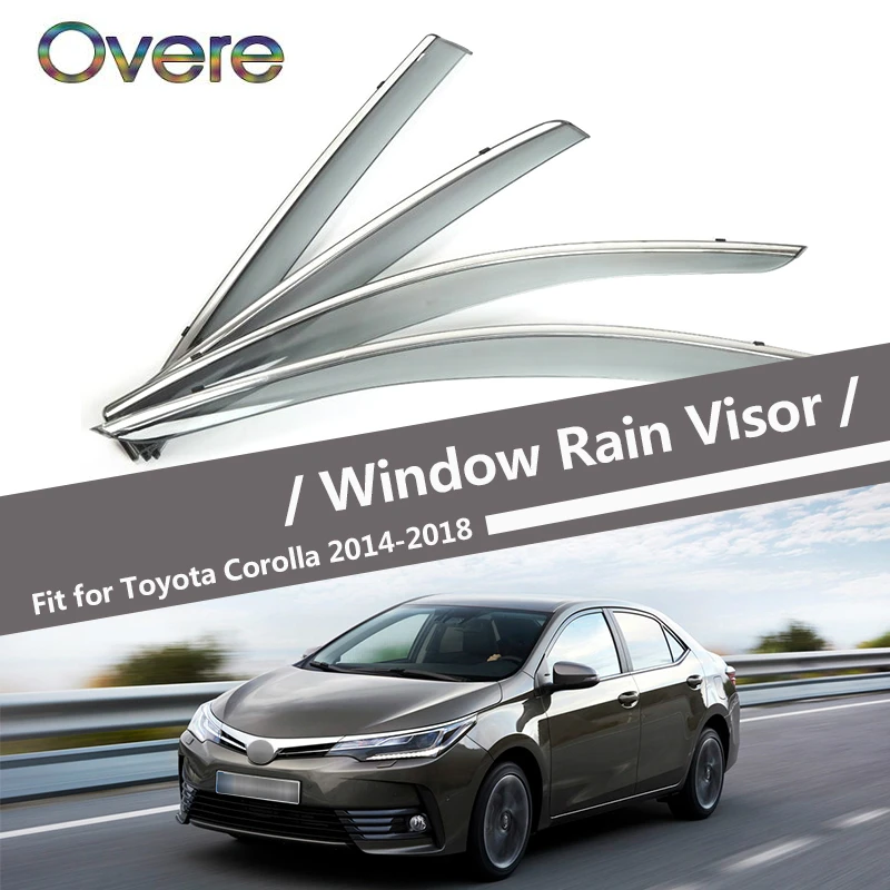 Overe 4 шт/1 Набор Дымовое окно дождевой козырек для Toyota Corolla E170 2014 2015 2016 2017 2018 навесы