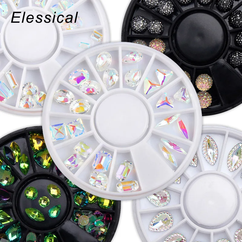 Беззеркальный лазер AB цветные полимерные Стразы для ногтей колеса высокое
