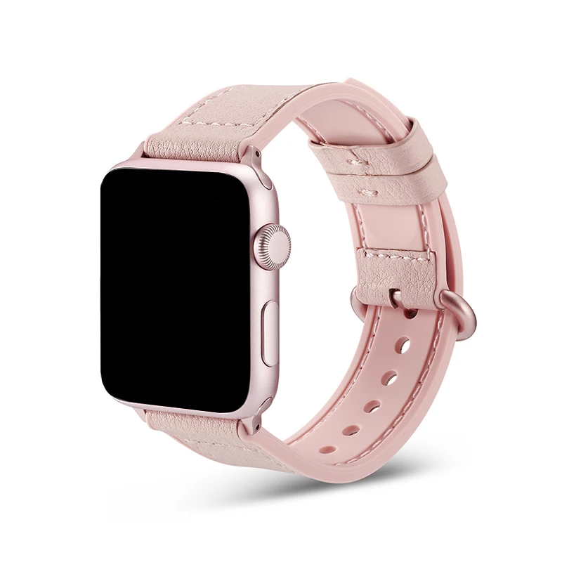 Compatible with Apple Watch Band 44mm 40mm Genuine Leather Replacement Series 4 Sport and Edition. | Наручные часы