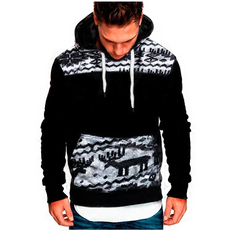 2018 Рождественская Толстовка с принтом лося кардиган Мужская модная спортивная