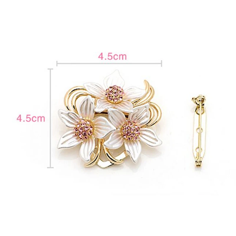 Брошь двойного назначения булавка роскошная Шпилька зажим для шарфа Цветочная -