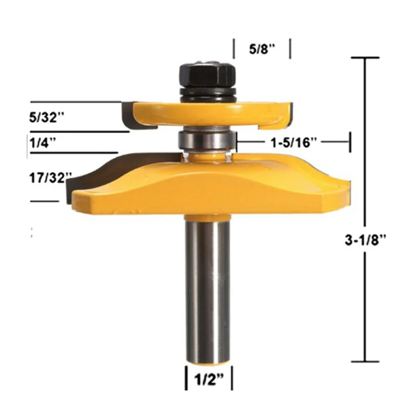 Лучшая акция: 3 шт. фрезы для роутера с закругленными кромками, пластины для рейлингов, стиль, глубокий паз. Материал: сплав. Диаметр 1/2 дюйма.