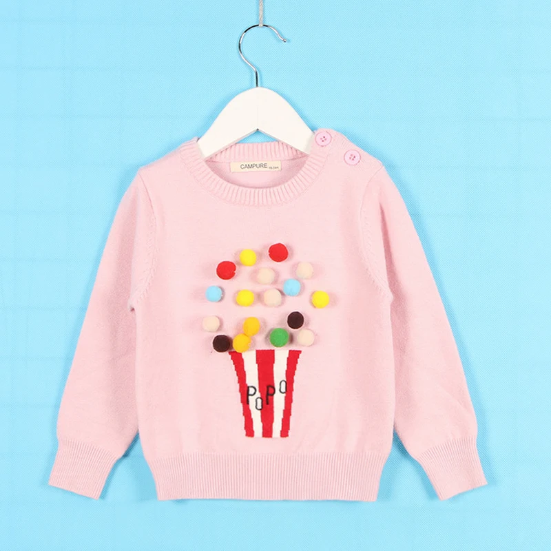 Campure New 2019 Autumn Baby Girls Sweater Kids Knitwear Popcorn Sweaters For Knitted Pullover Clothes | Мать и ребенок