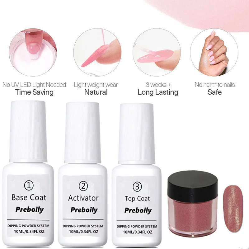 4pcs Set6 4 шт./компл. погружения Системы набор для ногтей Nail Art порошок погружения с Dip база активатор вставка из жидкого геля для ногтей Цвет натуральный сухой без лампа для лечения Ногтей - Цвет: 4pcs Set6