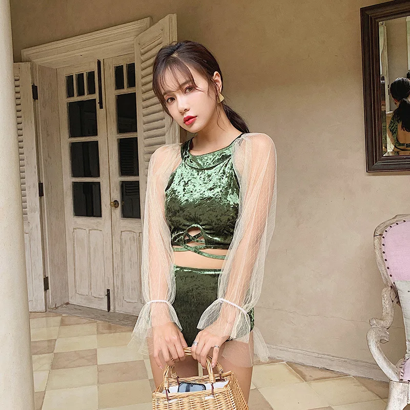 2019 Новое поступление бикини пуш-ап с разрезом на шее купальник сексуальный