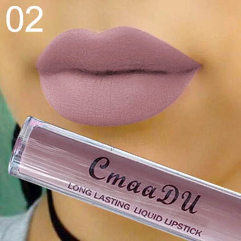 CMAADU Matte Lipgloss Sexy Liquid Lip Gloss Matte Long Lasting Waterproof Cosmetic Beauty Keep 24 Hours Makeup Lipgloss TLSM2 - Цвет: 02