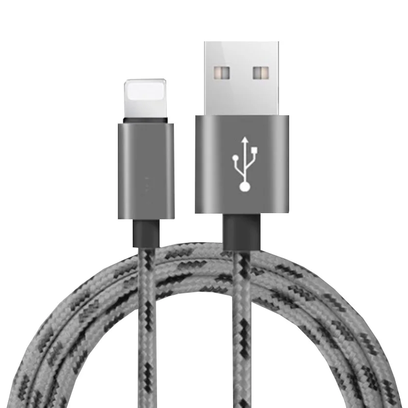 Кабель USB для зарядки и передачи данных для iPhone 6 S 6 S 7 8 Plus 5 5S X XR XS Max iPad короткий длинный 30 см 1 М 1,5 м 2 м провод для быстрой зарядки - Цвет: Серый
