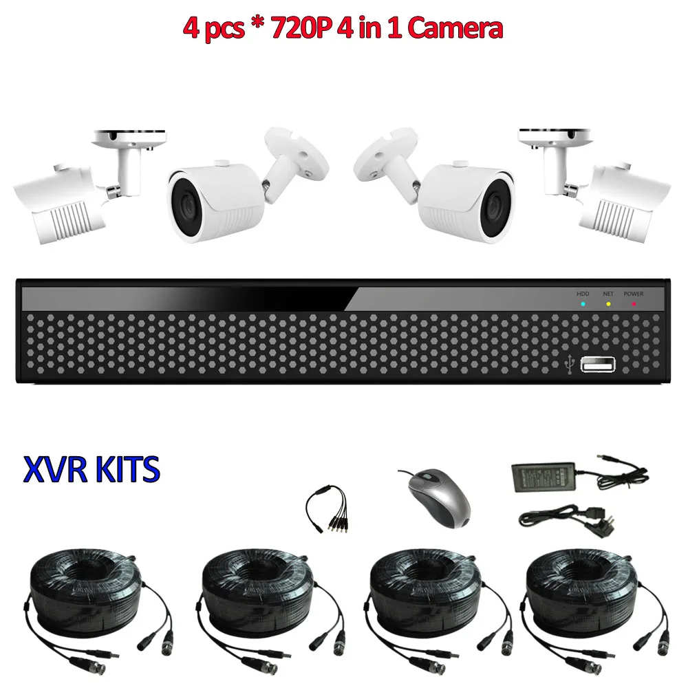 4 канала DVR комплект видеонаблюдения 1080 P XVR 4ch камеры системы безопасности для AHD CVI