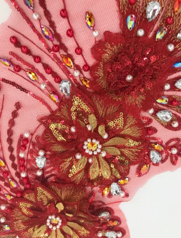 Сшитые вручную большие стразы аппликация сетка серебро Кристалл патч 50*25 см