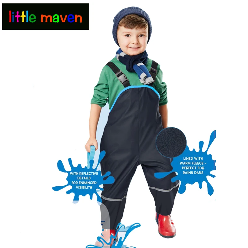 Непромокаемые Штаны для детей 2 7 лет водонепроницаемый комбинезон одежда дождя