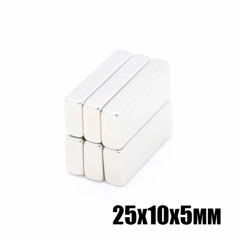 Очень мощные неодимовые блочные магниты 20 шт. 25x10x5 мм N35 класс мощный постоянный