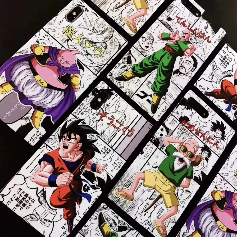 Japanese street card cartoon dragon ball Phone case for iphone 6S plus 7 7plus 8 8plus X XS XR MAX Back shell phone |