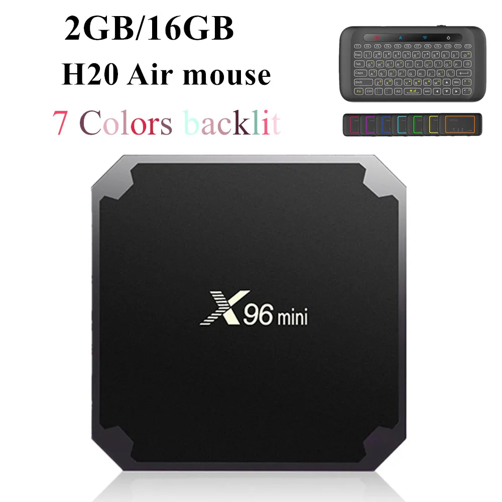 X96mini ТВ приставка WiFi android 7,1 4K 2 Гб 16 Гб Amlogic 1 ГБ 8 ГБ S905W ТВ приставка четырехъядерный Wi-Fi Медиаплеер smart X96 mini - Цвет: 2 16GB H20 mouse