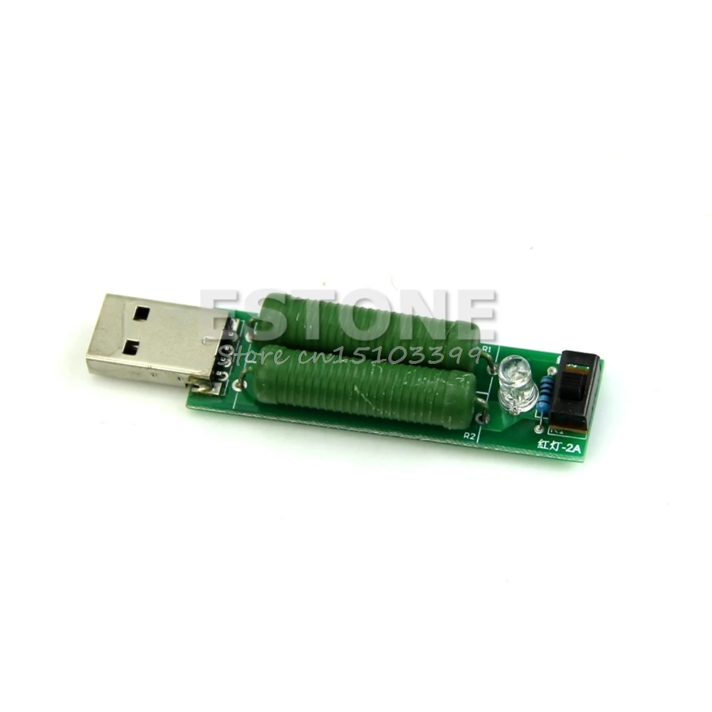 1 шт. USB мини-интерфейс разряда нагрузочный резистор с переключателем 2 а А Зеленый