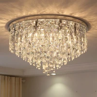 modern simple plated crystal lustre ceiling lights e14 220v led plafonnier ceiling lamp for living room bedroom restaurant hotel