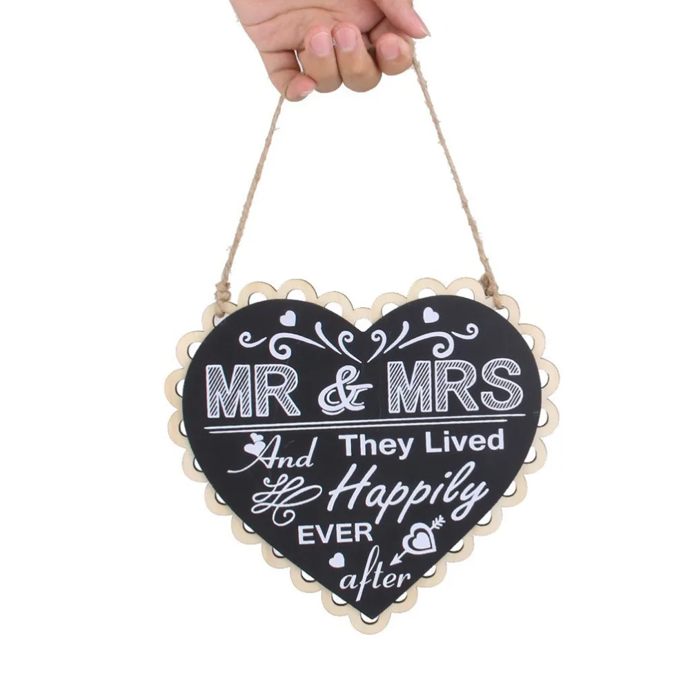 Деревянная доска в форме сердца для свадебного ремесла кулон Mr &amp Mrs Sign Hang Tag