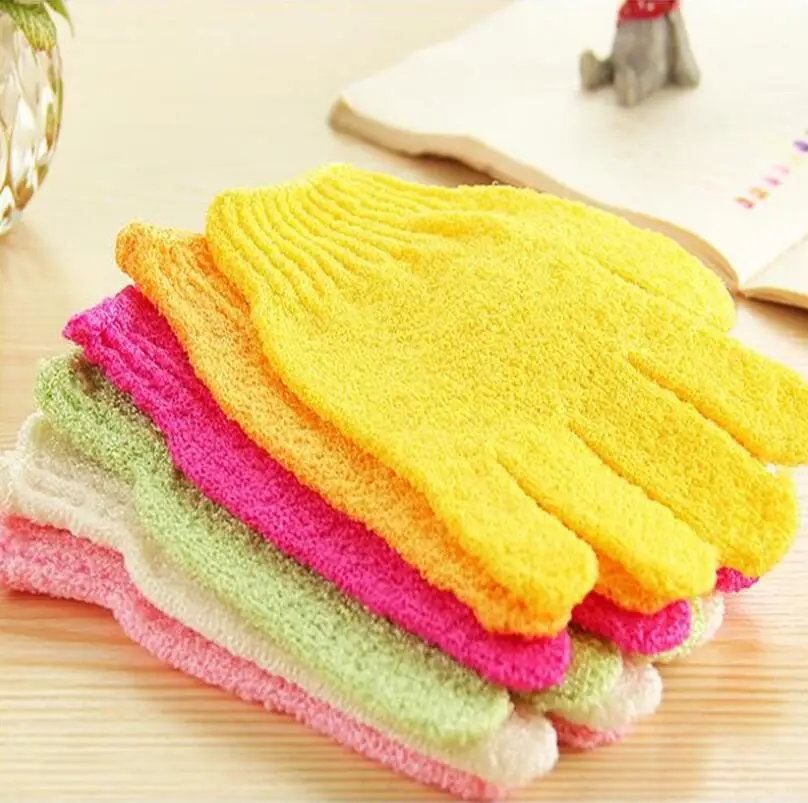 

Convenient and Comfortable Exfoliating Bath Glove Five Fingers Bath Gloves Health Care Supplies LX2337