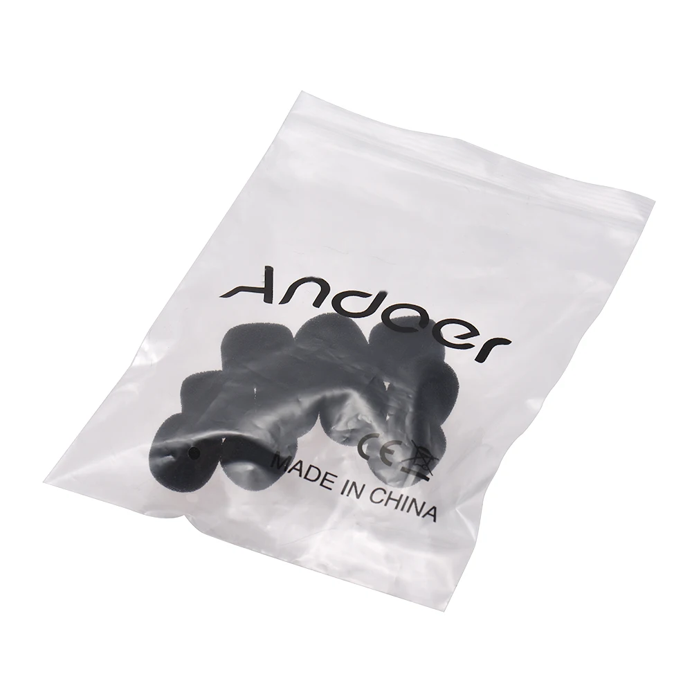 Мини микрофон Andoer с отворотом 10 шт. защитой от ветрового стекла и пены для