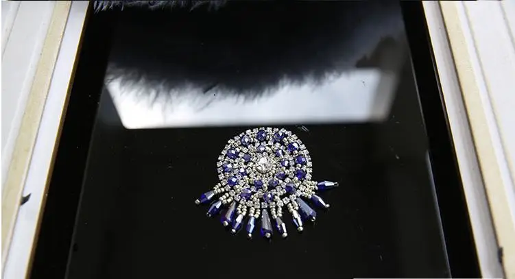 3D ручной работы цветок из бисера патчи для одежды DIY блесток аппликация кисточки