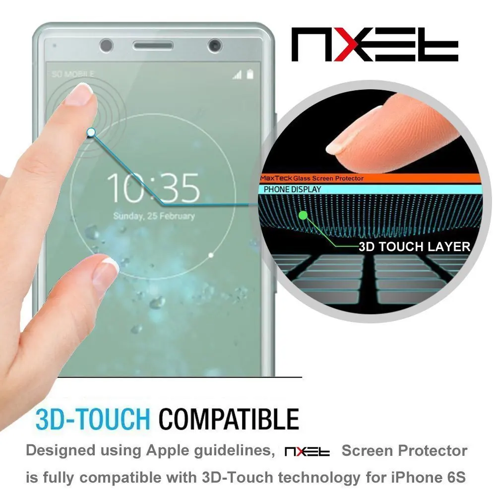 2 шт. закаленное противоударный Стекло для SONY Xperia XZ2 компактный чехол экран
