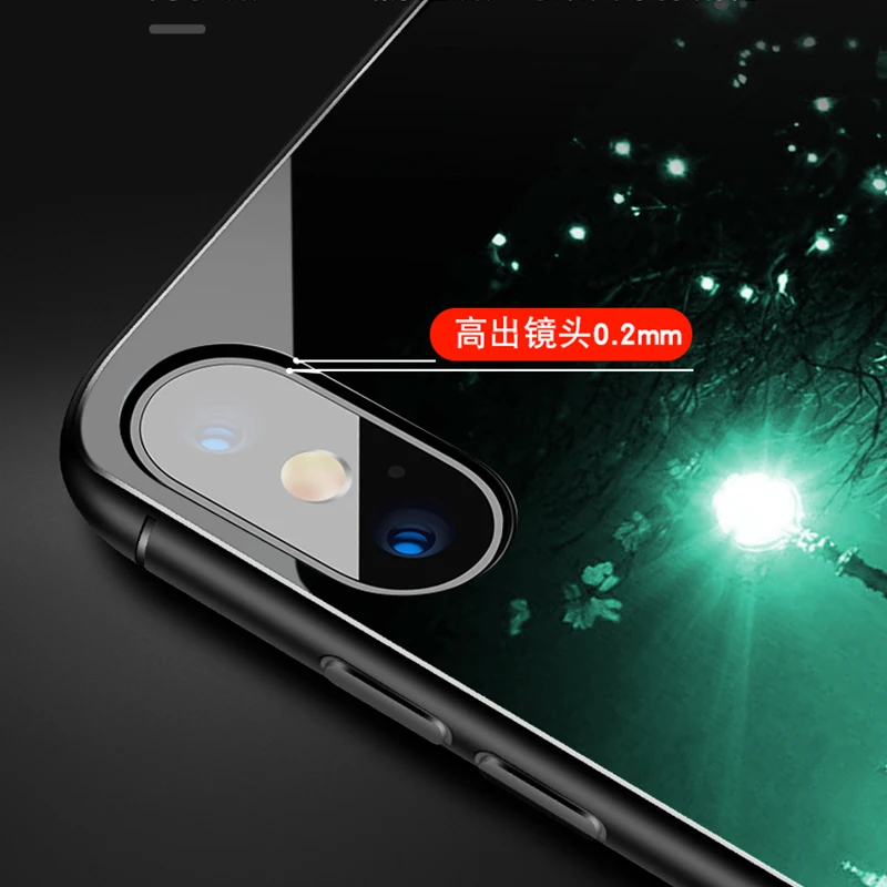 

Luminous Glass Case For iPhone SE 2020 7 8 Plus Luxury Back Cover For iPhone 12 11 Pro Max 12 Mini XS XR XSMAX Phone Cases Coque