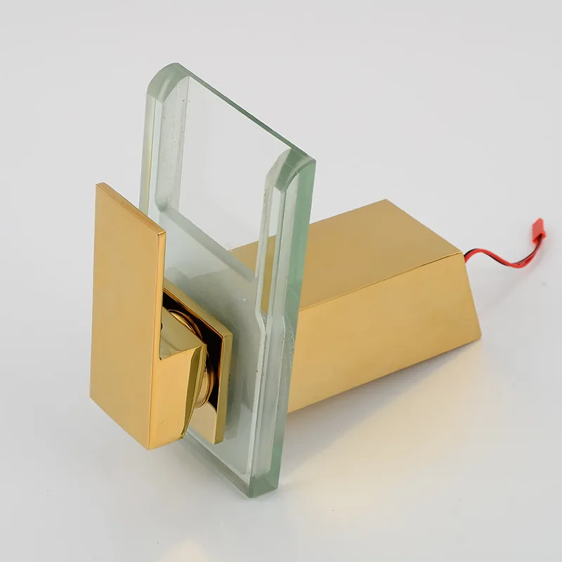 Смесители для раковины светодиодный ванная раковина краны золотое покрытие на