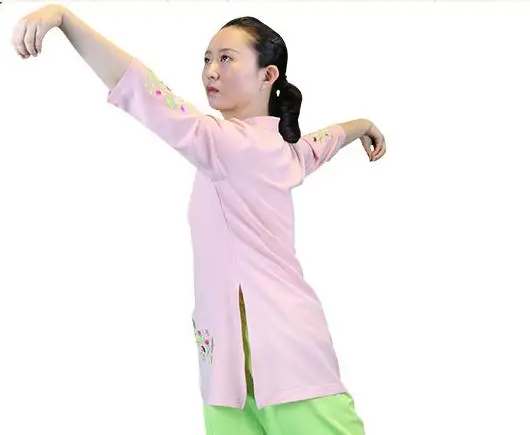 Летний костюм с emboridery tai chi 3 цвета футболки для боевого искусства рубашки кунг фу