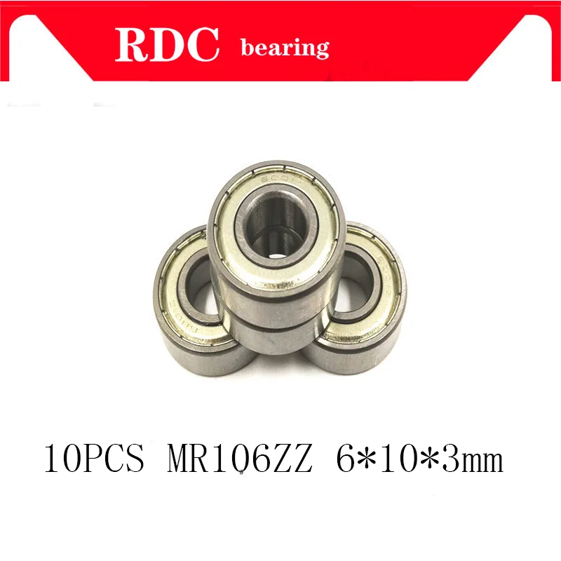 10 шт. миниатюрные шариковые подшипники MR106ZZ MR106 6*10*3 мм L1060ZZ MR106Z 106 6X10X3 2RS |