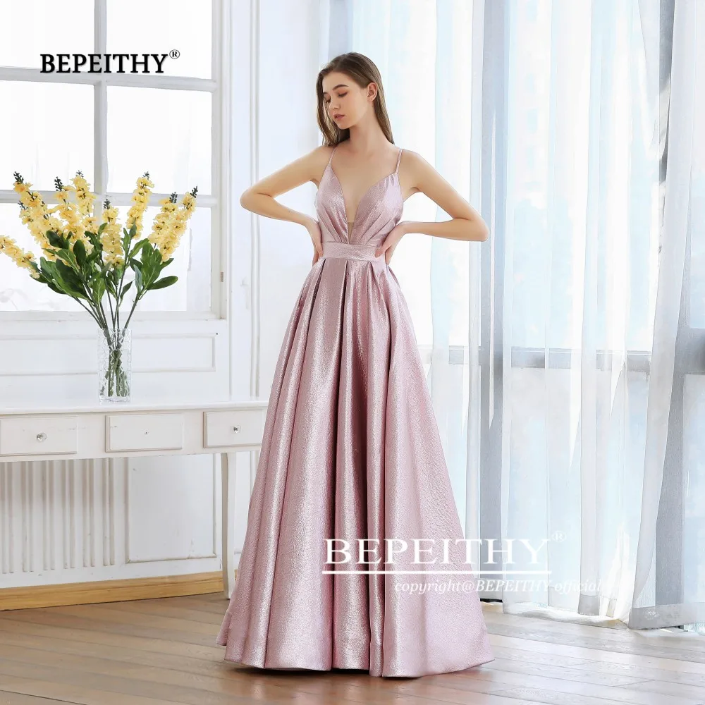 BEPEITHY крыльями розовые блестящие длинное вечернее платье вечерние элегантные