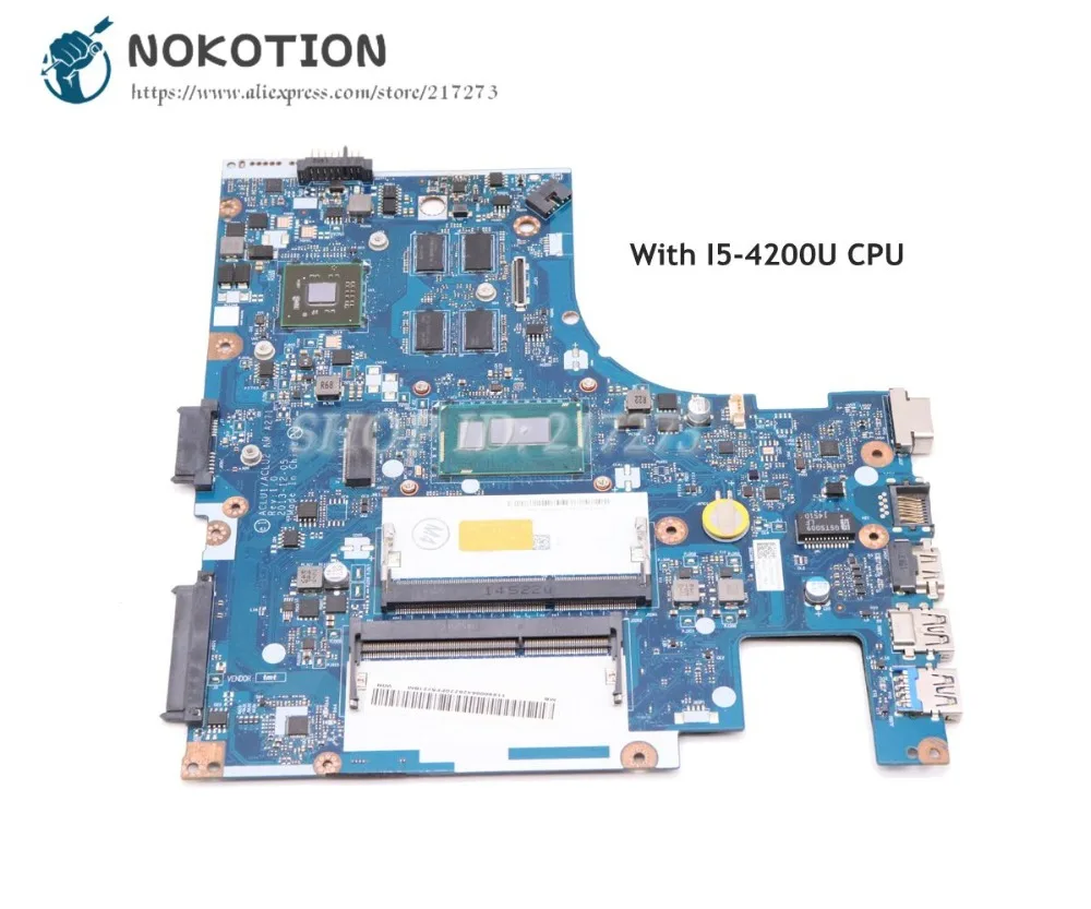 

NOKOTION Laptop Motherboard For Lenovo Ideapad G40-70 Main Board ACLU1 ACLU2 NM-A271 DDR3L SR1EN I5-4200U CPU R5 M230 2GB